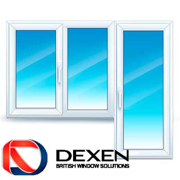 Балконный блок Dexen  (окно - 1400x1400, дверь - 800x1500)