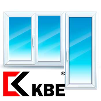 Балконный блок KBE  (окно - 1400x1400, дверь - 800x1500)