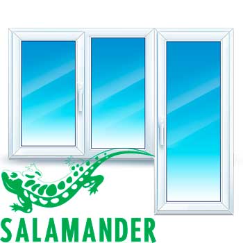 Балконный блок  Salamander (окно - 1400x1400, дверь - 800x1500)