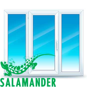 Окно ПВХ Salamander трехстврчатое (2100*1400)